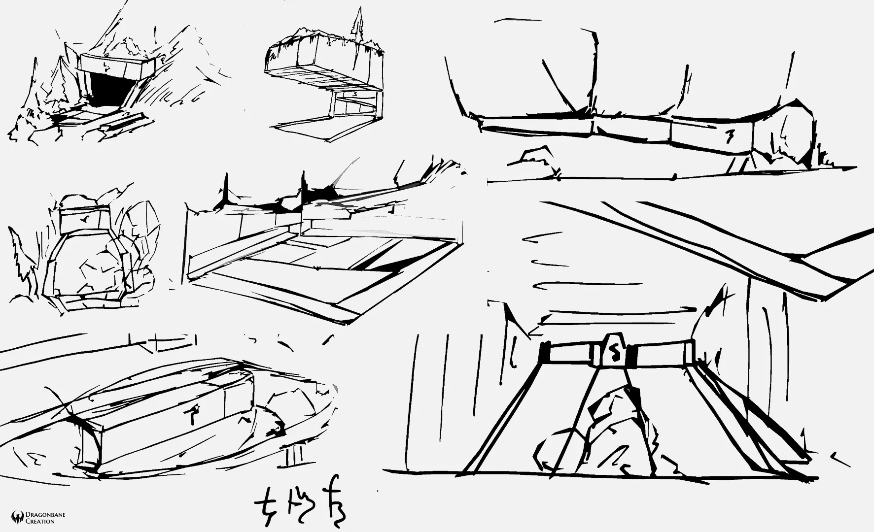 Ancient ruins sketches